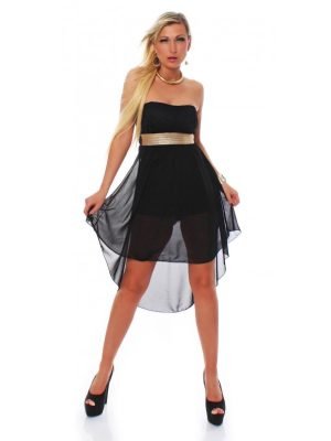 AMBER-ABITO A FASCA IN PIZZO CON CODA IN CHIFFON