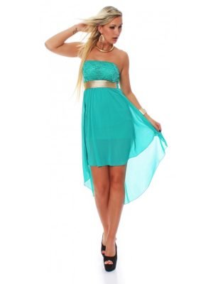 AMBER-ABITO A FASCA IN PIZZO CON CODA IN CHIFFON