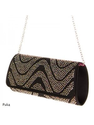 PUKA-POCHETTE NERA CON STRASS