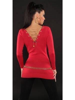 BRICK-VESTITO MAGLIA LUNGA CON CATENINE