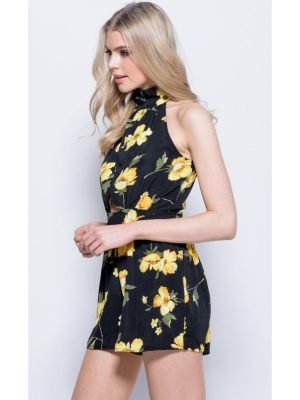 MARSH-OVERALL FLOREALE CON SPALLE NUDE