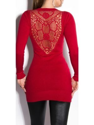 GOMER-ABITO MAGLIA LUNGA CON PIZZO SUL RETRO