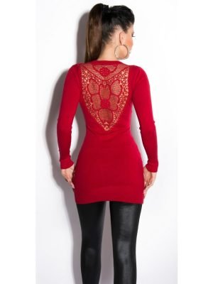 GOMER-ABITO MAGLIA LUNGA CON PIZZO SUL RETRO