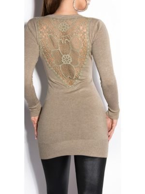 GOMER-ABITO MAGLIA LUNGA CON PIZZO SUL RETRO