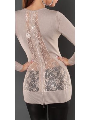 NIVEK-ABITO MAGLIA LUNGA CON PIZZO