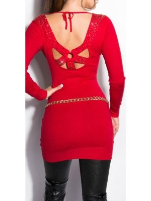 UPTON-ABITO MAGLIA LUNGA CON STRASS