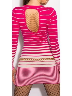 DEVIN-VESTITO MAGLIA LUNGA A RIGHE