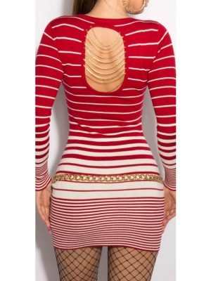 DEVIN-VESTITO MAGLIA LUNGA A RIGHE