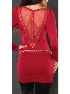 BENDER-VESTITO MAGLIA LUNGA CON STRASS