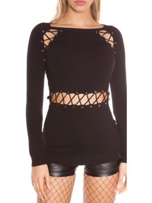 WEAT-MAGLIA LUNGA MAGLIONE CON LACCI