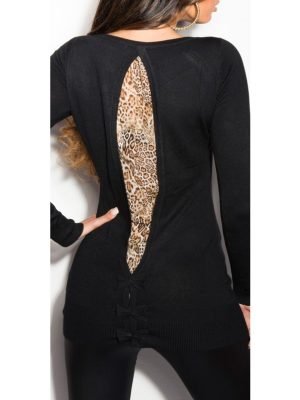 ERZA-ABITO MAGLIA LUNGA CON LEOPARDO