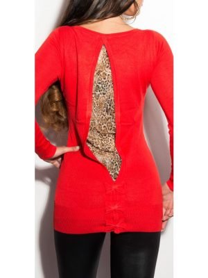 ERZA-ABITO MAGLIA LUNGA CON LEOPARDO