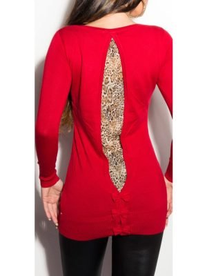 ERZA-ABITO MAGLIA LUNGA CON LEOPARDO