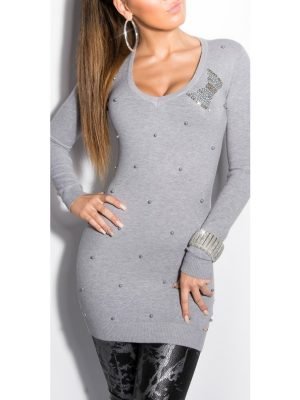 BEVIS-ABITO MAGLIA LUNGA CON PIZZO