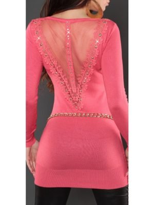 BENDER-VESTITO MAGLIA LUNGA CON STRASS