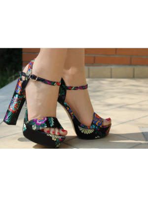 BROOME-SANDALI CON FANTASIA FLOREALE