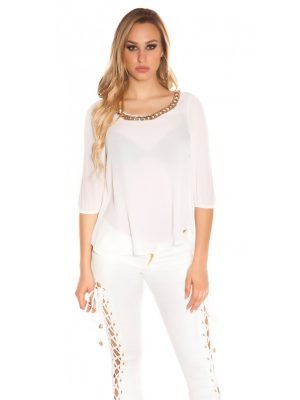 IRISH-BLUSA CHIFFON CON CATENINA