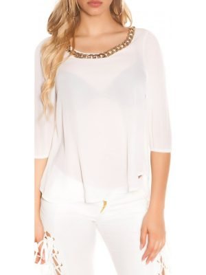 IRISH-BLUSA CHIFFON CON CATENINA
