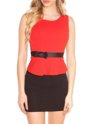 RODY-ABITO TUBINO PEPLUM CON FIOCCO