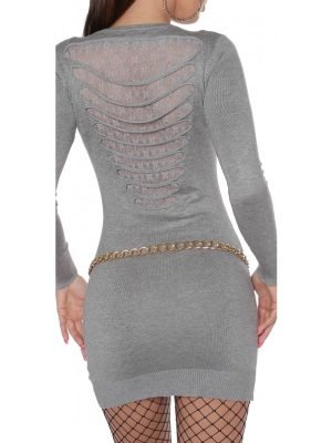 SANDER-VESTITO MAGLIA LUNGA CON PIZZO