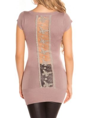 POLY-ABITO CON PIZZO MANICA CORTA