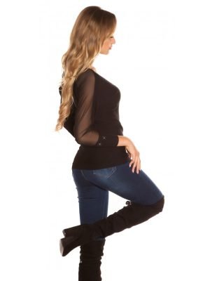 TWILA-MAGLIA CON MANICHE VELATE