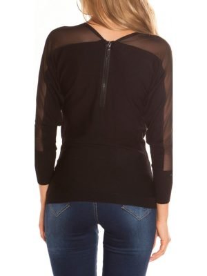 TWILA-MAGLIA CON MANICHE VELATE