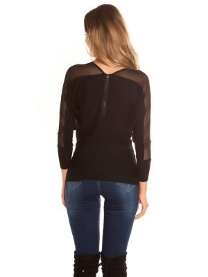TWILA-MAGLIA CON MANICHE VELATE