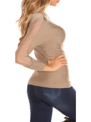 TWILA-MAGLIA CON MANICHE VELATE