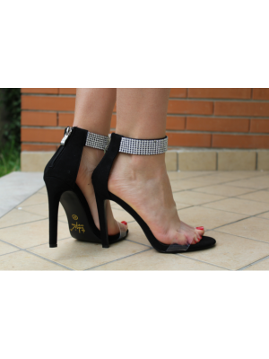 MERSEY-SANDALI CON STRASS E FASCIA TRASPARENTE