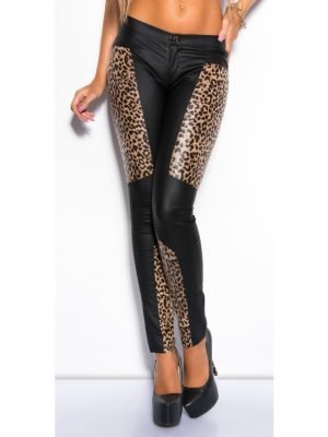 EMMA-PANTALONE ECOPELLE LEOPARDATO