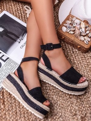 SANDALI ESPADRILLAS NERO