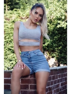 GAIA-TOP CROP GRIGIO A COSTINE