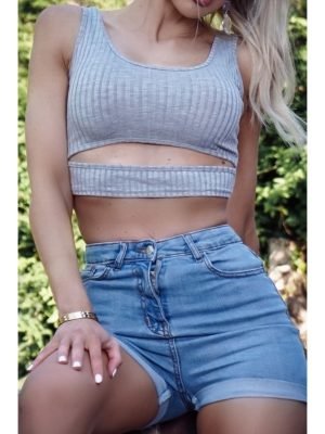 GAIA-TOP CROP GRIGIO A COSTINE