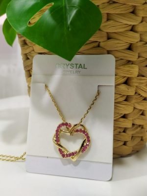 COLLANA CUORE STRASS FUXIA