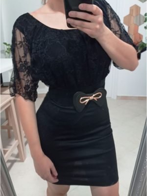 ABITO CON MANICHE IN PIZZO