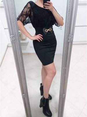 ABITO CON MANICHE IN PIZZO