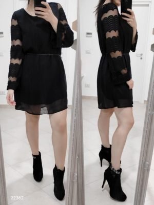 ABITO AMPIO CHIFFON E PIZZO