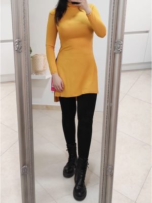 MAGLIA SENAPE CON SPACCHI