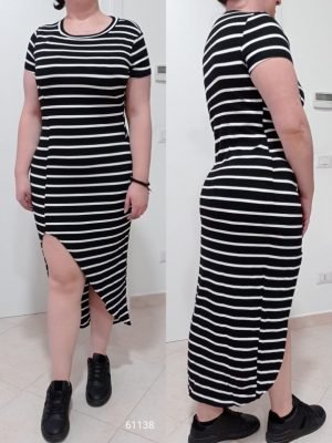 ABITO ASIMMETRICO A RIGHE