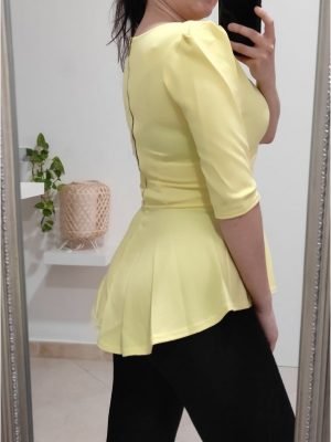 MAGLIA PEPLUM MANICA TRE QUARTI