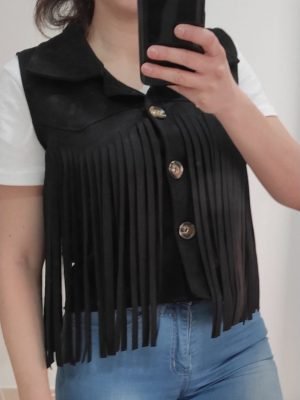 SMANICATO SCAMOSCIATO CON FRANGE