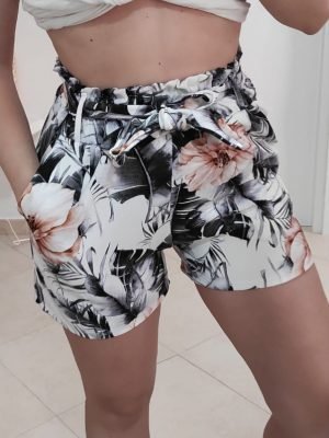 PANTALONCINO A FIORI CON FIOCCO