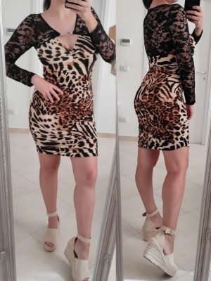 ROSSELLA-MINI ABITO LEOPARDATO