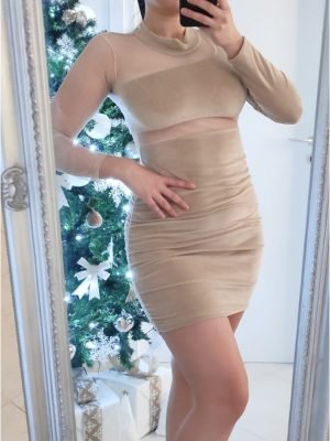 ABITO SCAMOSCIATO CON MANICA VELATA