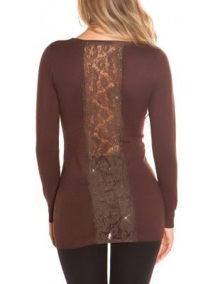 ROOF-ABITO MAGLIA LUNGA CON PIZZO