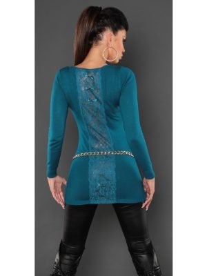 ROOF-ABITO MAGLIA LUNGA CON PIZZO