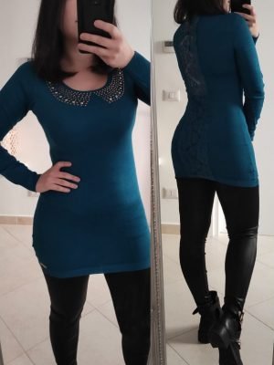 ROOF-ABITO MAGLIA LUNGA CON PIZZO