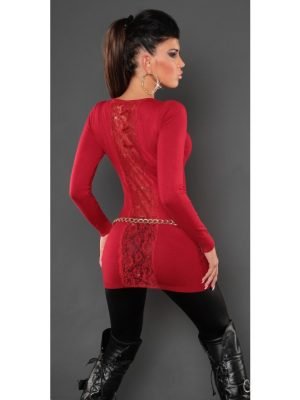 ROOF-ABITO MAGLIA LUNGA CON PIZZO