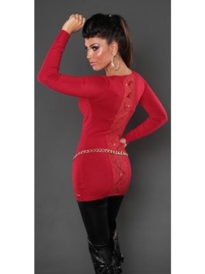 ROOF-ABITO MAGLIA LUNGA CON PIZZO